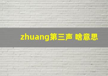 zhuang第三声 啥意思